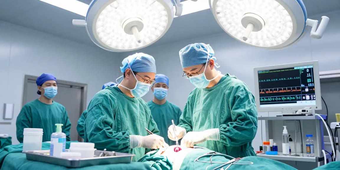 Beyin tümörü ameliyatı in progress with skilled surgical team focused on patient care.
